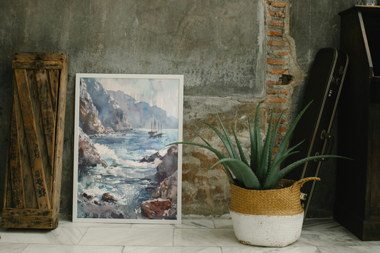 Litoral Central Chile Gouache-Acuarela 30x40 cm